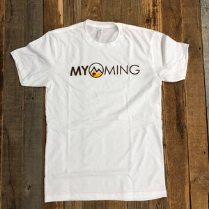 Men's Myoming Tee- White/Yellow