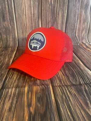 Bison Moon Patch Hat/ Women's CC High Ponytail/ Red