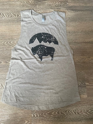 Bison Moon Muscle Tank Women's