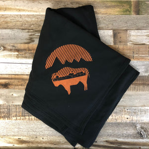 Bison Moon Stadium Blanket | WyoMade Accessories | Black Cityscape