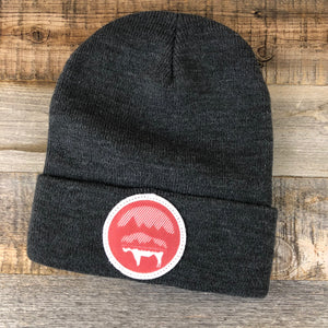 Bison Moon Beanie- Red Patch