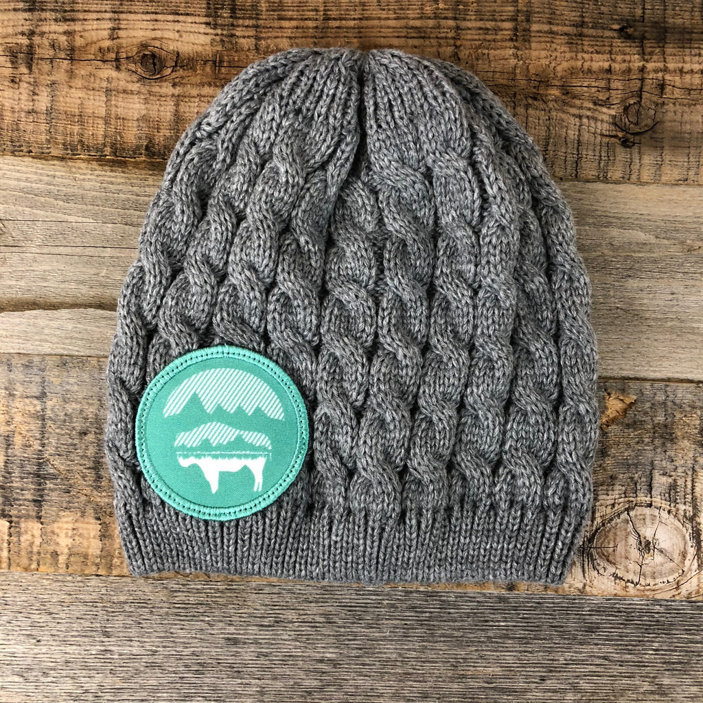 Bison Moon Knit Beanie- Teal Patch