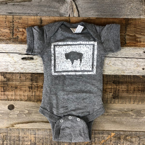 Bison Flag Onesie | WyoMade Apparel | Youth