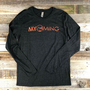 Men's Myoming Hunting Long Sleeve- Charcoal