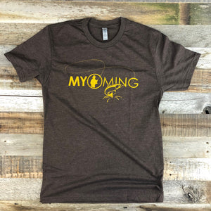 Men's The Myoming Angler Tee- Brown