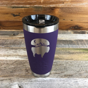 Bison Moon Tumbler | 20 oz | Purple The WyoMade Bison Moon Tumbler is pure beverage containment for 20 ounces of your favorite hot or cold drink.  It comes with a smooth-flow sippy-lid for direct beverage enjoyment.  This Purple colored Tumbler is designed for any Wyoming lifestyle and will surely allow you to roam free with your favorite beverage.  Bring some life to the herd with a Bison Moon Tumbler from WyoMade.