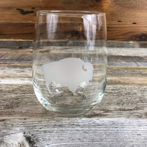WYO Stemless Wine Glass- Buffalo