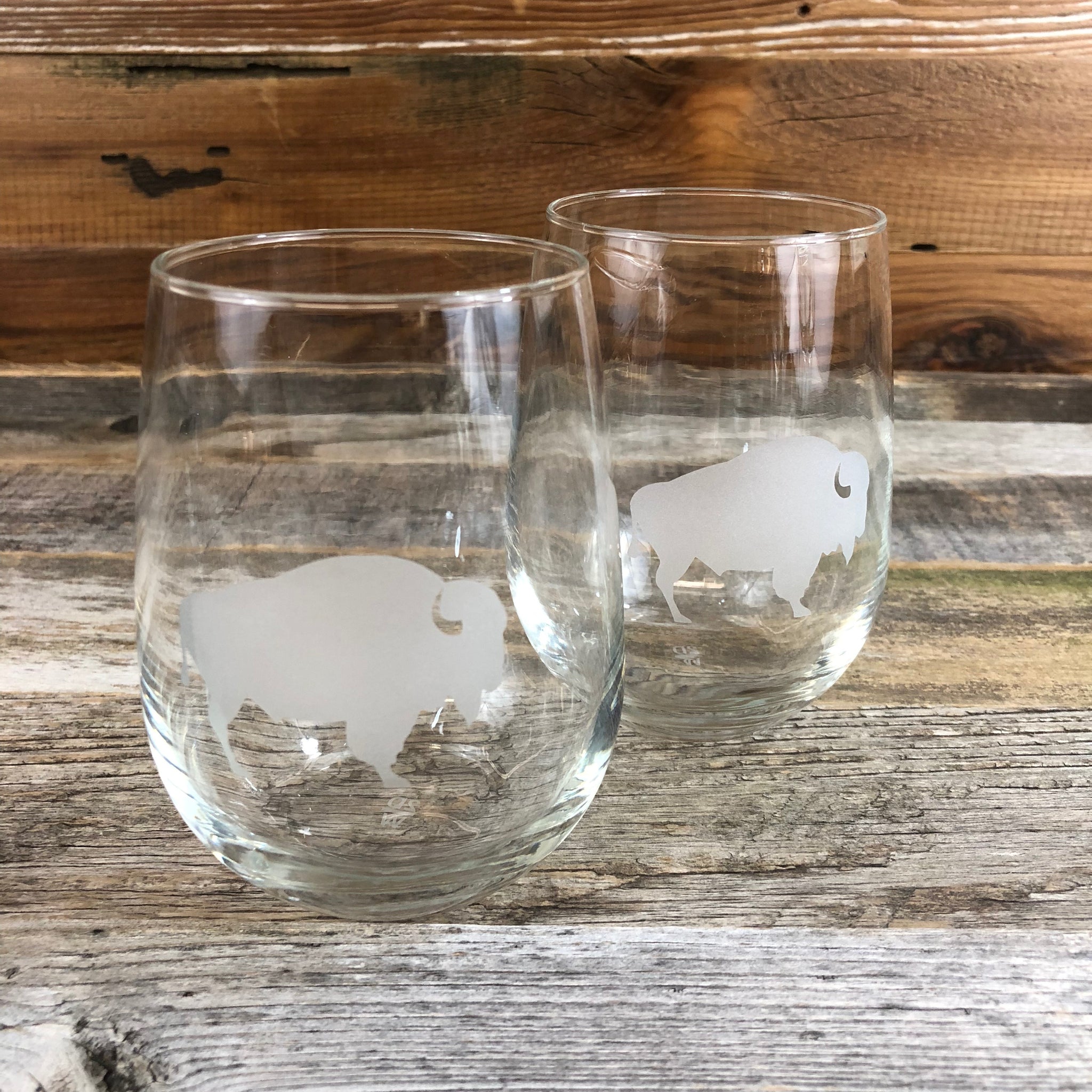 WYO Stemless Wine Glass- Buffalo