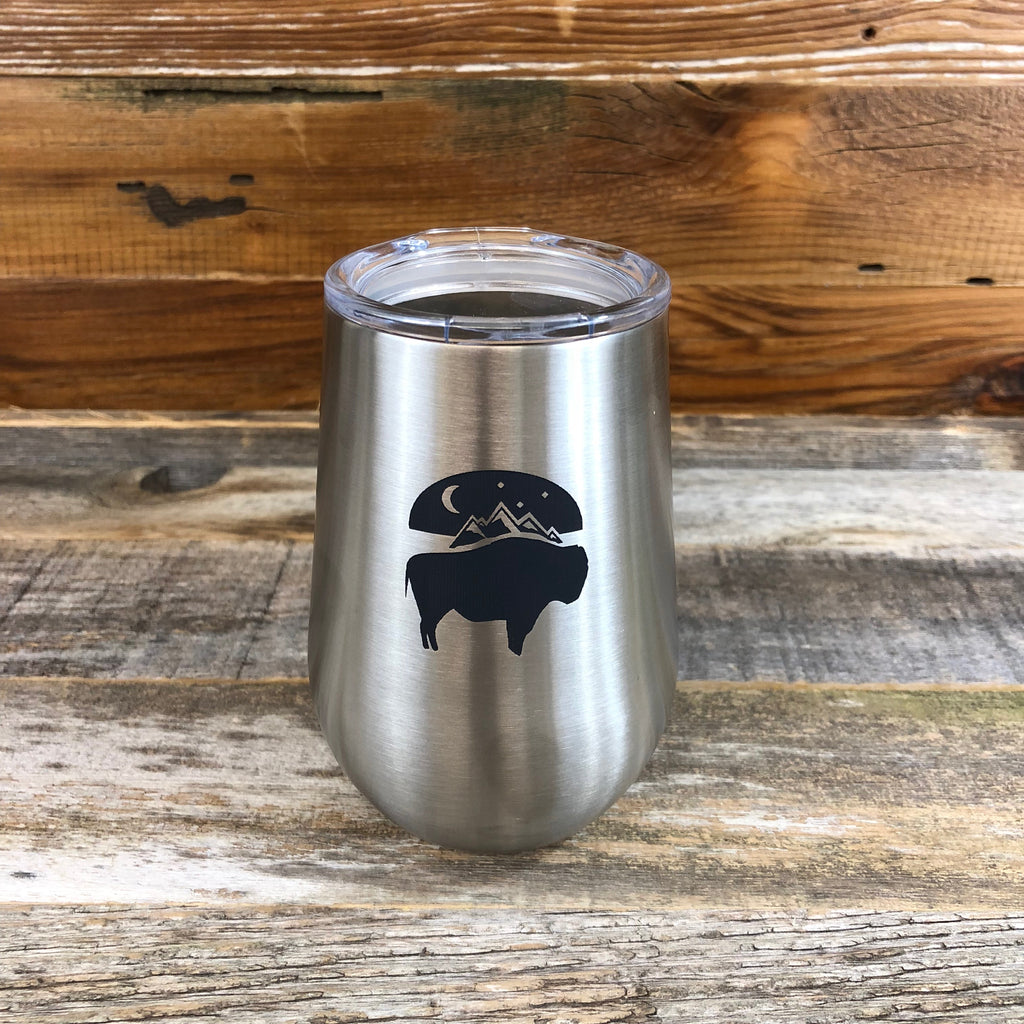 Bison Moon Wine Tumbler | 12 oz | Steel