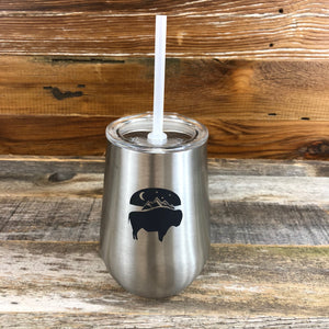 Bison Moon Wine Tumbler | 12 oz | Steel