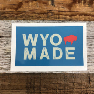 The New Bison Moon is a modern twist on our long time iconic design from WyoMade!   The Bison represents freedom and is a staple of Wyoming's open spaces. This sticker is sure to appease your desire to roam free.  Be a part of the herd with the WyoMade Tag Logo Sticker from Wyomade.     Size:  2.4" x 4"