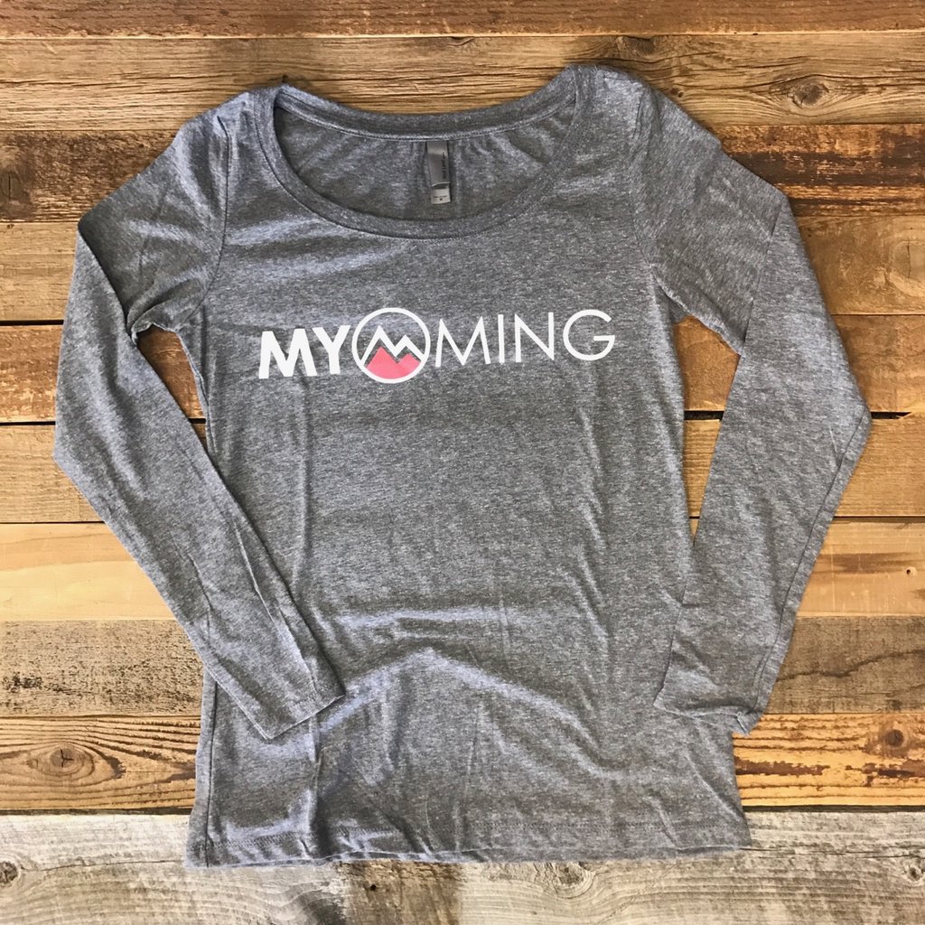 Women's Myoming Long Sleeve - Heather Grey w/Pink