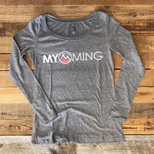 Women's Myoming Long Sleeve - Heather Grey w/Pink