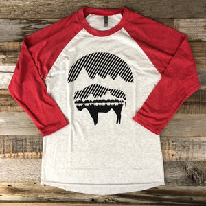 Bison Moon Reflection Baseball Tee | WyoMade Apparel | Unisex