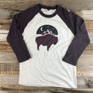 Bison Moon Baseball Tee | WyoMade Apparel | Women's
