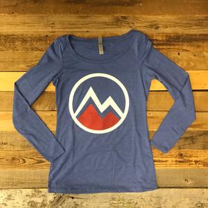 Women's Myoming Mountain Long Sleeve- Blue